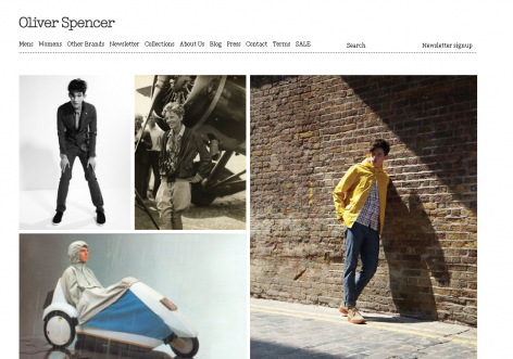 Oliver Spencer - inspirierende E-Commerce Designs