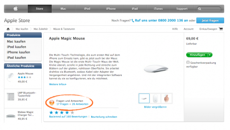 FAQs Produktdetailseite - Apple-Store