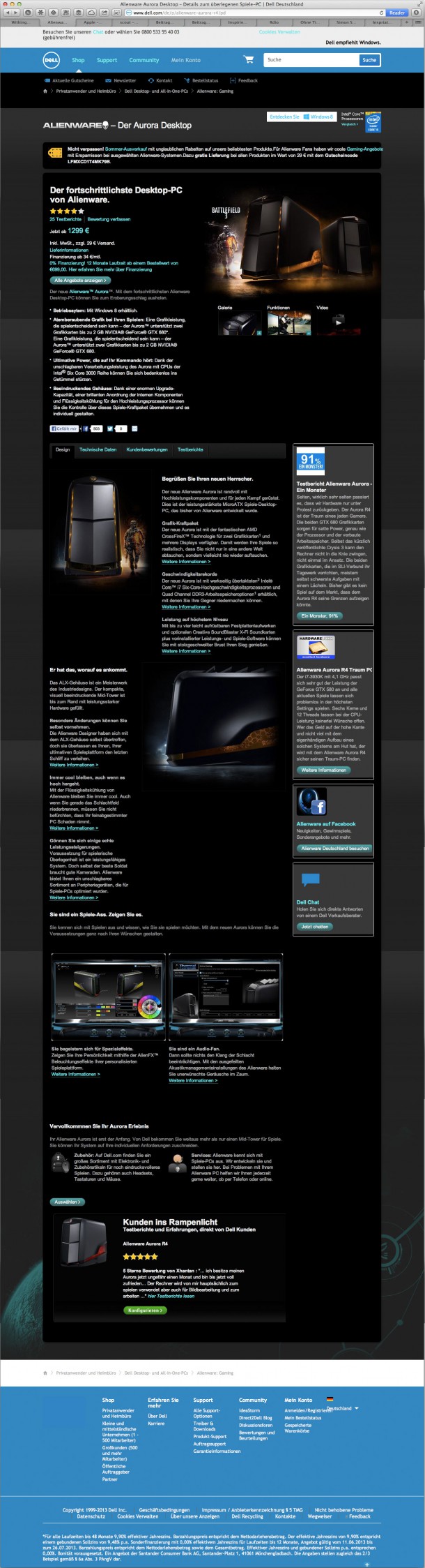 Alienware Landingpage