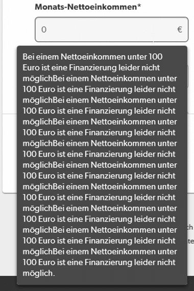 Usability Fehler wird mehrmals angezeigt