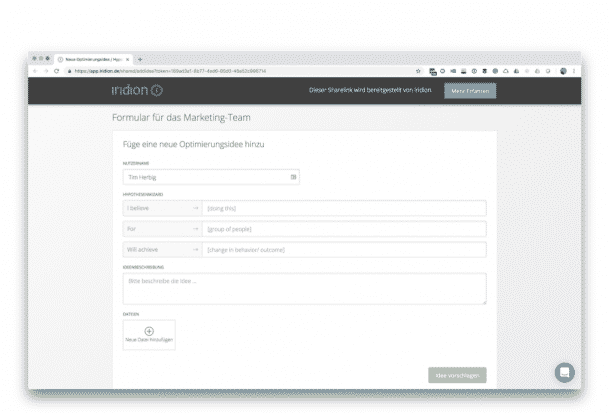 Scoring einer Hypothese in iridion mit dem konversionsKRAFT Scoring