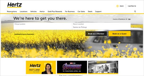 Hertz verklagt Accenture: US-Website 2019 nach Relaunch