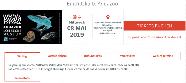 Null-Risiko-Tickets für plus-Kunden im Aquazoo Löbbecke Museum Düsseldorf