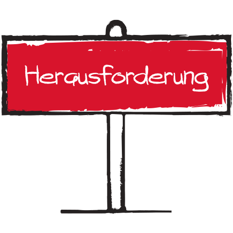 Icon Schild mit Aufschrift Herausforderung